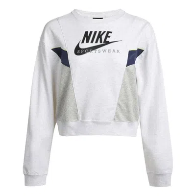 Nike (wmns)  Casual Sports Round Neck Long Sleeves Pullover Hoodie White