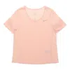 Nike (wmns)  City Sleek Dri-fit Moisture Conduction Quick Dry Running Short Sleeve Washed Coral Red T In Pink