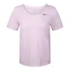 Nike (wmns)  City Sleek Dri-fit Quick Dry Running Short Sleeve Pink T-shirt In Pink