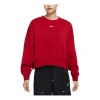 Nike Phoenix Fleece Crewneck Sweatshirt In Red