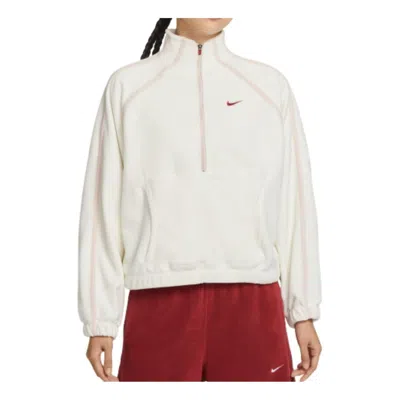 Nike (wmns)  Cny Oversized Therma-fit 1/2-zip Fleece Top 'sail' In White