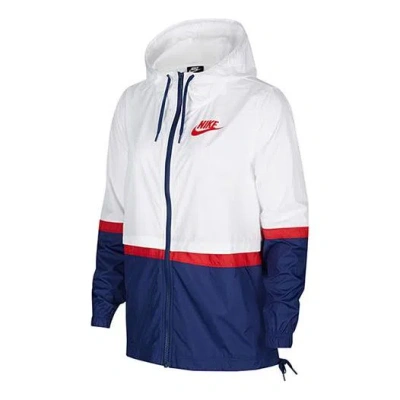 Nike (wmns)  Color Matching Hooded Sports Jacket White