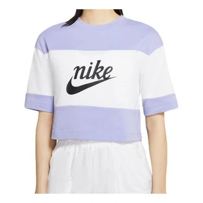 Nike (wmns)  Colorblock Version Round Neck Short Sleeve Tops 'light Purple'