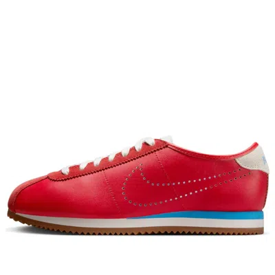 NIKE (WMNS) NIKE CORTEZ LEATHER 'UNIVERSITY RED BLUE PERFORATED SWOOSH'