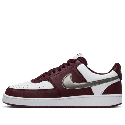 Nike (wmns)  Court Vision Low 'white Metallic Pewter Burgundy' In Multi