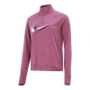 Nike (wmns)  Dri-fit Half Zipper Quick Dry Reflective Sports Long Sleeves Deep Red T-shirt