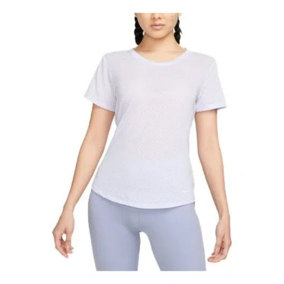 Nike (wmns)  Dri-fit One Breathe Short-sleeve Top 'purple' In White