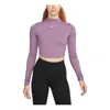 Nike (wmns)  Dri-fit One Luxe Long-sleeve Cropped Top 'violet Dust' In Pink