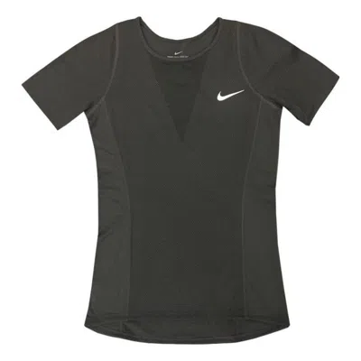 Nike (wmns)  Dri-fit One Short Sleeve Top 'grey' In Black