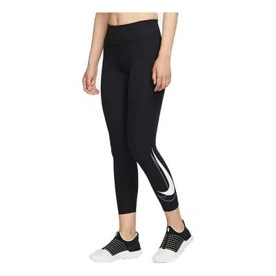 Nike (wmns)  Dri-fit Swoosh Run Middle Waist Running Tight Training Exercise Ninth Pant Black