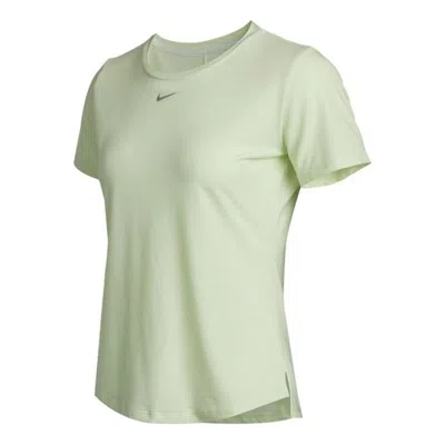 Nike (wmns)  Dri-fit Training Sports Quick Dry Round Neck Short Sleeve Light Green T-shirt In Gray