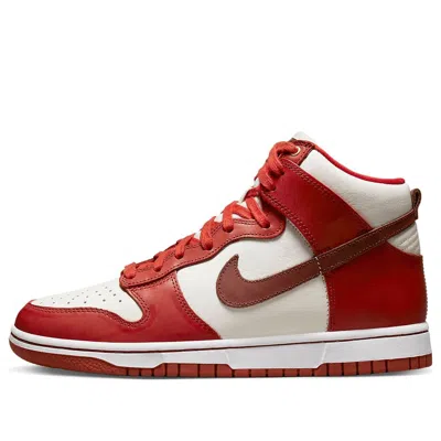 Nike Dunk High Sneakers In Red And White