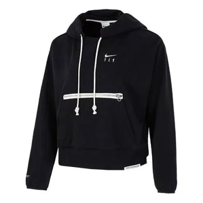 Nike (wmns)  Embroidered Logo Big Pocket Short Sports Hoodie Black