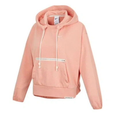 Nike (wmns)  Embroidered Logo Big Pocket Short Sports Hoodie Light Orange