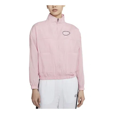 Nike (wmns)  Embroidered Logo Breathable Sports Stand Collar Jacket Pink