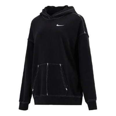 Nike (wmns)  Embroidered Logo Loose Hoodie Black