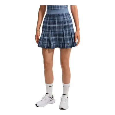 Nike Women's Fairway Fresh Plaid Golf Sweater Skirt In Blue
