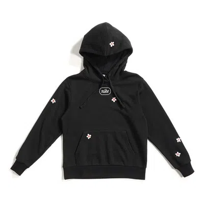 Nike (wmns)  Flc Emb Fruit Small Embroidered Hooded Long Sleeves Pullover 'black'