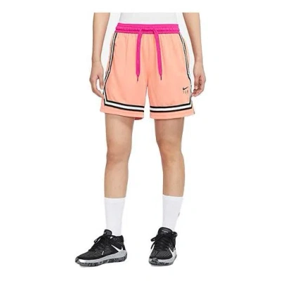 Nike (wmns)  Fly Crossover Embroidered Logo Colorblock Lacing Sports Shorts Pink