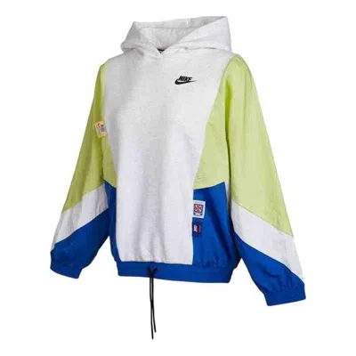 Nike (wmns)  Icon Clash Pullover Hoodie 'white Green Blue'