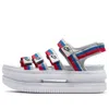 Nike (wmns)  Icon Classic Velcro Thick Sole Stylish Sports White Blue Red Sandals 'white Blue Red' In Multi