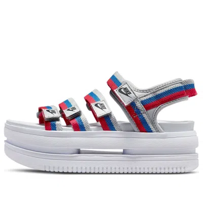 Nike (wmns)  Icon Classic Velcro Thick Sole Stylish Sports White Blue Red Sandals 'white Blue Red'