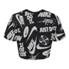 Nike (wmns)  Just Do It Full Print Logo Short Sleeve 'black Grey' In Multi