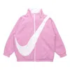 Nike (wmns)  Large Logo Casual Reversible Jacket Pink In Purple