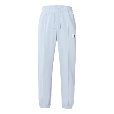 Nike (wmns)  Living Series Solid Color Logo Printing Elastic Waistband Bundle Feet Sports Pants/trous In Blue