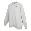 Nike (wmns)  Logo Alphabet Embroidered Loose Fleece Lined Round Neck Pullover Gray Hoodie