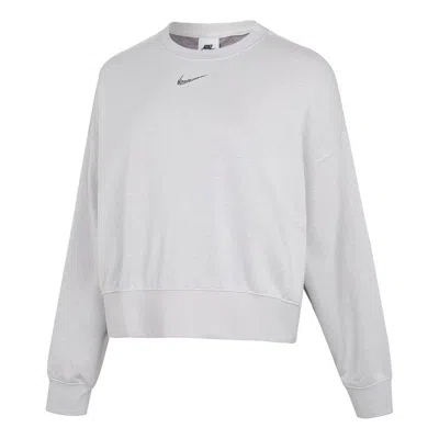Nike (wmns)  Logo Loose Sports Round Neck Pullover Gray Hoodie
