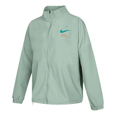 Nike (wmns)  Logo Printing Stand Up Collar Jacket Coat Green