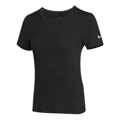 Nike (wmns)  Logo Printtraining Sports Crewneck Short Sleeve T-shirt Black