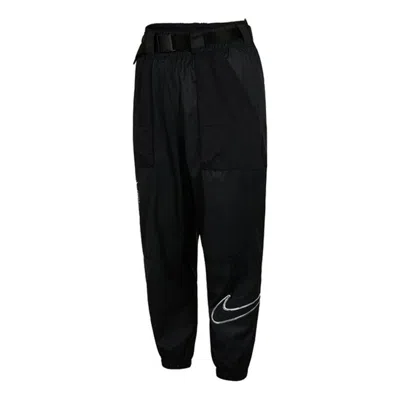 Nike (wmns)  Logo Sports Adjustable Belt Bundle Feet Woven Long Pants/trousers Autumn Black