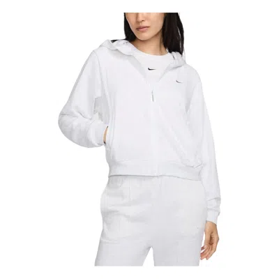 Nike (wmns)  Loose Full-zip French Terry Hoodie Asia Sizing 'grey' In White