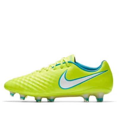 Nike (wmns)  Magista Opus 2 Fg Soccer Cleat 'volt Barely Voltchlorine Blue White' In Green