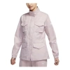 Nike (wmns)  Multiple Pockets Stand Collar Solid Color Woven Champagne Color Jacket In Purple