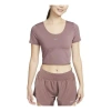Nike (wmns)  One Classic Dri-fit Short Sleeve Cropped Twist T-shirt Asia Sizing 'smokey Mauve' In Brown