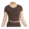 Nike (wmns)  One Fitted Dri-fit Quick-drying Short-sleeved Top 'brown'