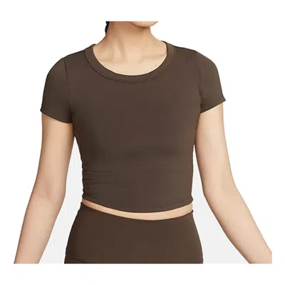 Nike (wmns)  One Fitted Dri-fit Quick-drying Short-sleeved Top 'brown'