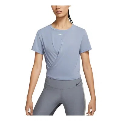 Nike (wmns)  One Luxe Twist Logo Breathable Round Neck T-shirt Blue