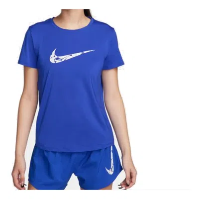 Nike (wmns)  One Swoosh Dri-fit Short-sleeve Running Top 'hyper Royal' In Blue