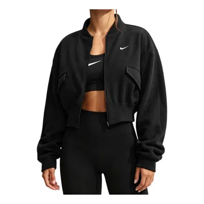Nike (wmns)  One Therma-fit Fleece Bomber Jacket 'black' In Multi