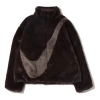 Nike (wmns)  Oversized Swoosh Logo Jacket Asia Sizing 'velvet Brown' In Black
