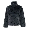 Nike (wmns)  Printed Faux Fur Jacket Asia Sizing 'dark Smoke Grey' In Black