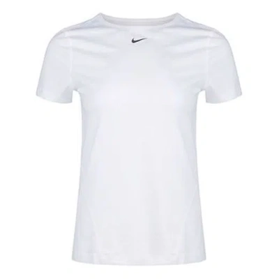 NIKE (WMNS) NIKE PRO MESH TRAINING TOPS TRAINING GYM SHORT SLEEVE WHITE