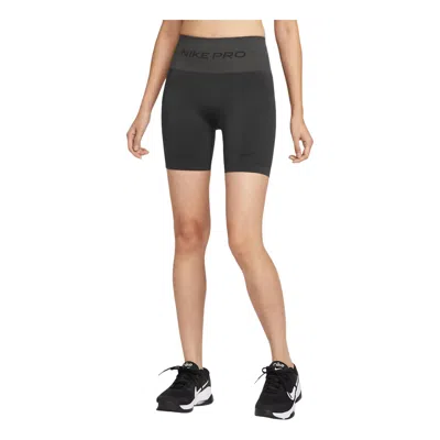 Nike (wmns)  Pro Seamless Dri-fit High-waisted 5"" Cycling Shorts 'dark Smoke Grey' In Black