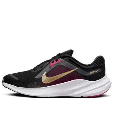 Nike (wmns)  Quest 5 'black Dark Smoke Grey Fireberry Metallic Gold' In Animal Print