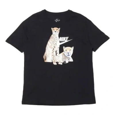 Nike (wmns)  Round Neck Printing Casual Sports Short Sleeve Black