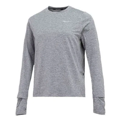 Nike (wmns)  Running Sports Round Neck Quick Dry Long Sleeves Gray T-shirt